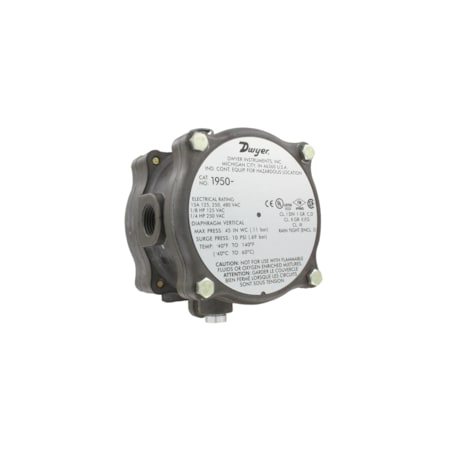 Dwyer Instruments Differential pressure switch, range 1.5-8 psid 1950P-8-2F